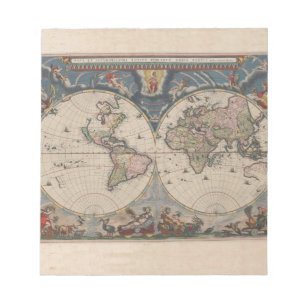 Bloc-note Carte du monde antique : Art de la cartographie hi