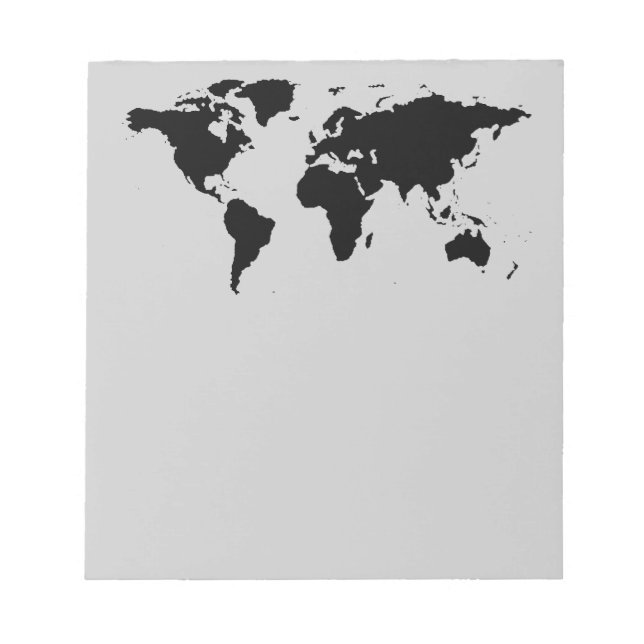 Bloc-note carte graphique noire du monde (Devant)