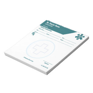 Bloc-note Carte RX personnalisable pour médecins - Carte de 