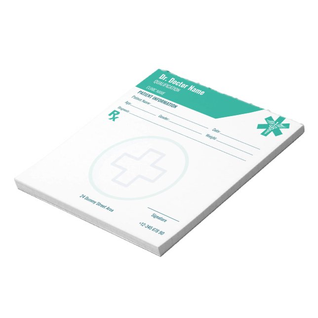Bloc-note Carte RX personnalisable pour médecins - Carte de  (Tourné)