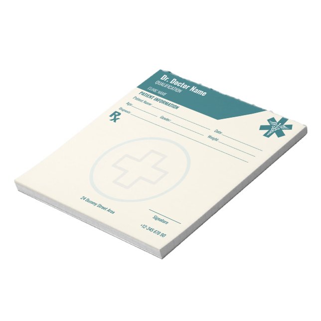 Bloc-note Carte RX personnalisable pour médecins - Carte de  (Tourné)