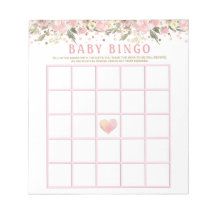 Cartes de jeu de bingo pour baby shower avec fleur