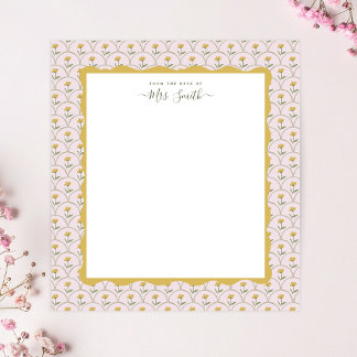 Bloc-note Cartes de notes élégantes à fleurs sauvages