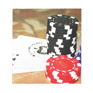 Bloc-note Cartes de Poker Aces Chips Jeux Casino Gagner jeu