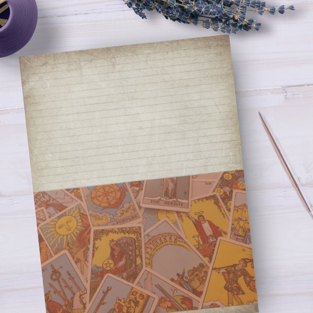 Bloc-note Cartes de Tarot Rustique Parchemin Stationery semi (Créateur téléchargé)