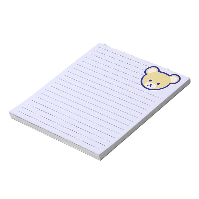 Bloc-note Carton Bleu Beige Teddy Bear Cute Art (Tourné)