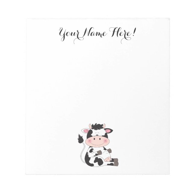 Bloc-note Cartoon de vache bébé mignon (Devant)