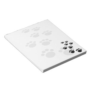 Bloc-note Cartoon noir et gris mignon Pet Paw Trail Post-it