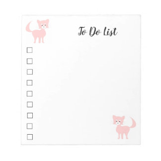 Bloc-note Cartoon rose cat Pretty Puss To Do List Notepad
