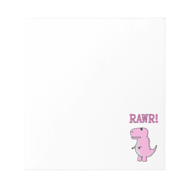 Bloc-note Cartoon T-Rex Dinosaur Mignonne Et Rose En Colère (Devant)