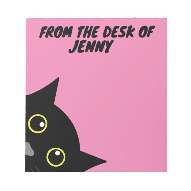 BLOC-NOTE CAT PEEKING ÉCRITURE PAD PERSONNALISÉ STATIONNAIRE (Devant)