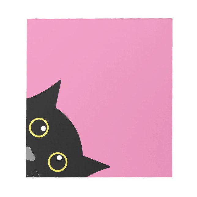 BLOC-NOTE CAT PEEKING ROSE ÉCRITURE PAD STATIONNAIRE (Devant)