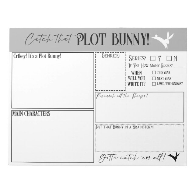 Bloc-note Catch that Plot Bunny Notepad (Devant)