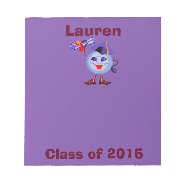Bloc-note Catégorie de 2015 Custom Graduate Small Purple Not (Devant)