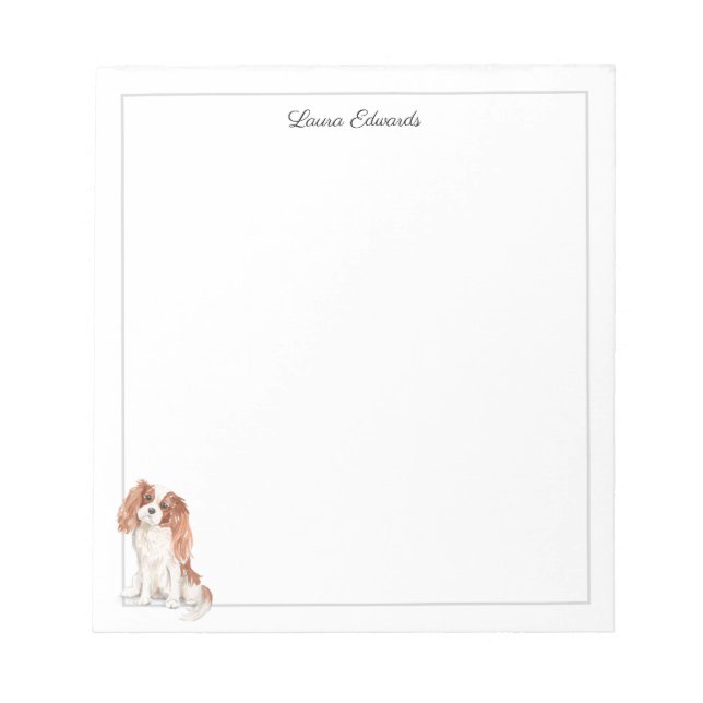 Bloc-note Cavalier King Charles Spaniel Gris Frontière (Devant)
