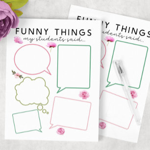 Bloc-note Ce Que Mes Étudiants Ont Dit De Drôle