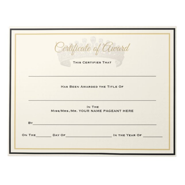 Bloc-note Certificats de la Couronne du Royaume-Uni - Prix (Devant)