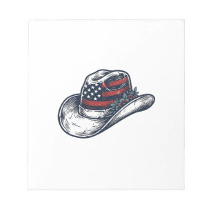 Bloc-note Chapeau de cowboy patriotique vintage Fleur Concep