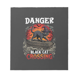 Bloc-note Chapeau de sorcière de Halloween Danger Black Cat