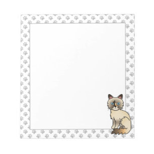 Bloc-note Chat Birman écaille de tortue / Ragdoll mignon & p