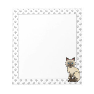 Bloc-note Chat Birman / Ragdoll Point Chocolat & Pattes Mign
