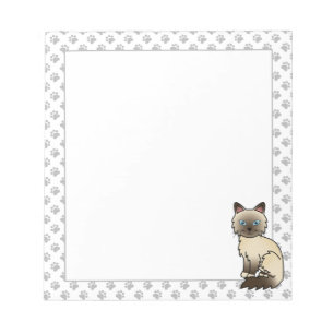 Bloc-note Chat Birman / Ragdoll pointe chocolat & pattes mig