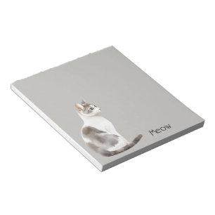 Bloc-note Chat Blanc Gris