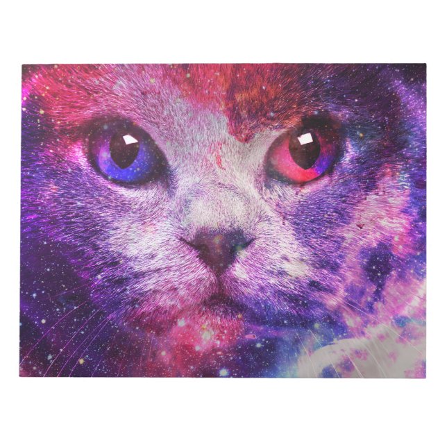 Bloc-note Chat de la galaxie violette  (Devant)