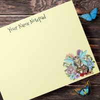 Chat féerique tabby pastel fantaisiste floral 