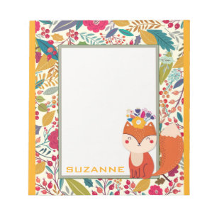 Bloc-note Chat floral joli et coloré