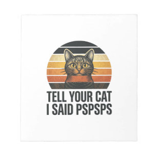 Bloc-note Chat noir drôle Pspsps Design vintage coucher de s