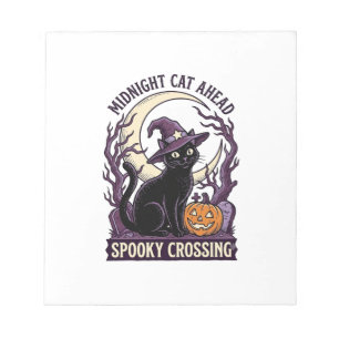 Bloc-note Chat Noir Halloween Gravure Vintage Chat Citrouill