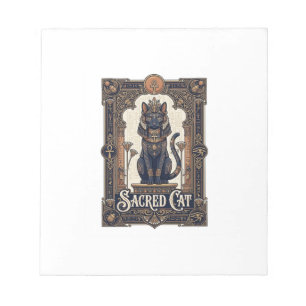 Bloc-note Chat Sacré Chat Égypte Antique Vintage Vector Art 