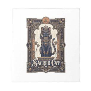 Bloc-note Chat Sacré Chat Égypte Antique Vintage Vector Art 
