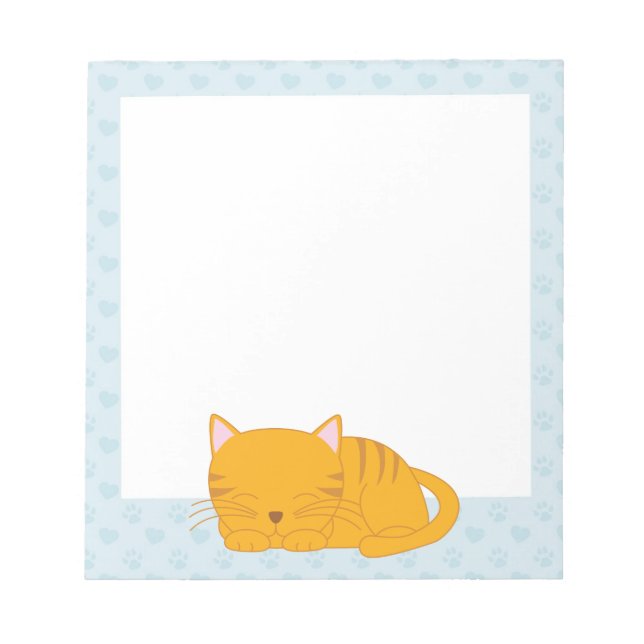 Bloc-note Chat Tabby Orange Dormant (Devant)