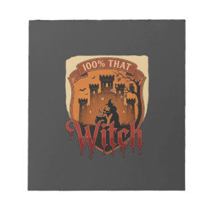 Bloc-note Château de sorcière Chaudron Hibou Chauves-souris_
