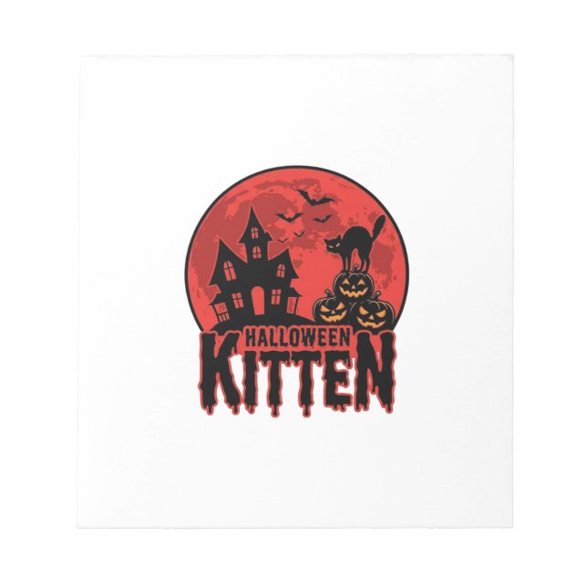 Bloc-note Chaton d'Halloween Maison Hantée Chat Graphique_1 (Devant)