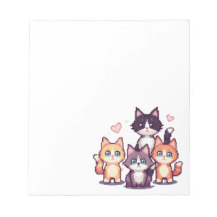 Bloc-note Chatons Colorés Pixelisés 