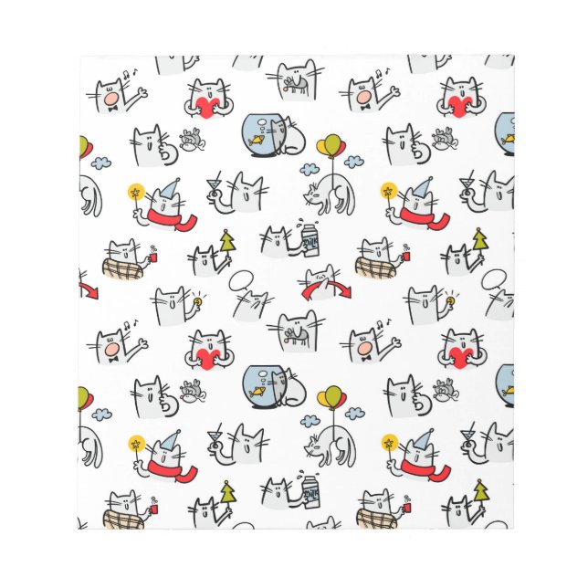 Bloc-note Chats amusants, lait et magie. (Devant)