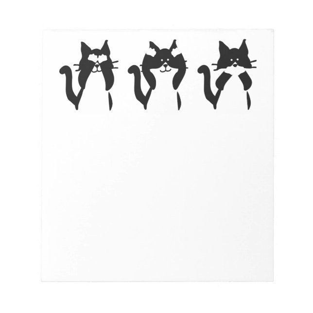 Bloc-note Chats noirs et blancs | Trois chatons (Devant)
