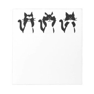Bloc-note Chats noirs et blancs   Trois sages chatons
