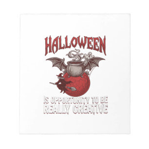 Bloc-note Chaudron à ailes de chauve-souris d'Halloween Sorc