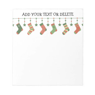Bloc-note Chaussettes de Noël bas saisonnier texte de la gar