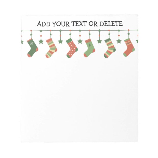 Bloc-note Chaussettes de Noël bas saisonnier texte de la gar (Devant)