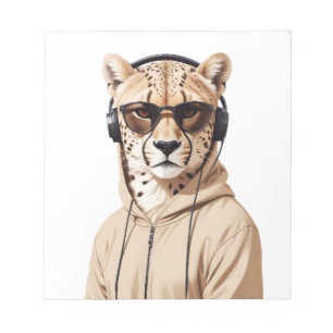 Bloc-note Cheetah Portant un Sweat - shirt à capuche drôle C