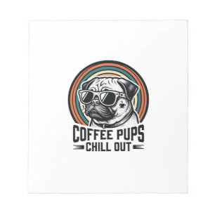 Bloc-note Chemise Chien Café Rétro Détente Graphique Pug_1