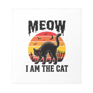 Bloc-note Chemise de chat Halloween Meow Design de chat noir