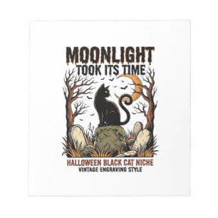 Bloc-note Chemise de cimetière vintage de chat noir Hallowee