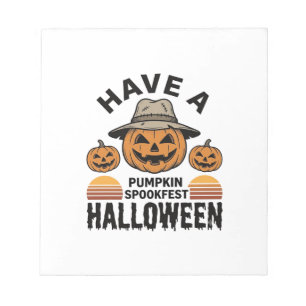 Bloc-note Chemise de gravure vintage Halloween Citrouille ef