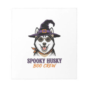 Bloc-note Chemise de Husky Halloween Sorcière Chien Graphiqu